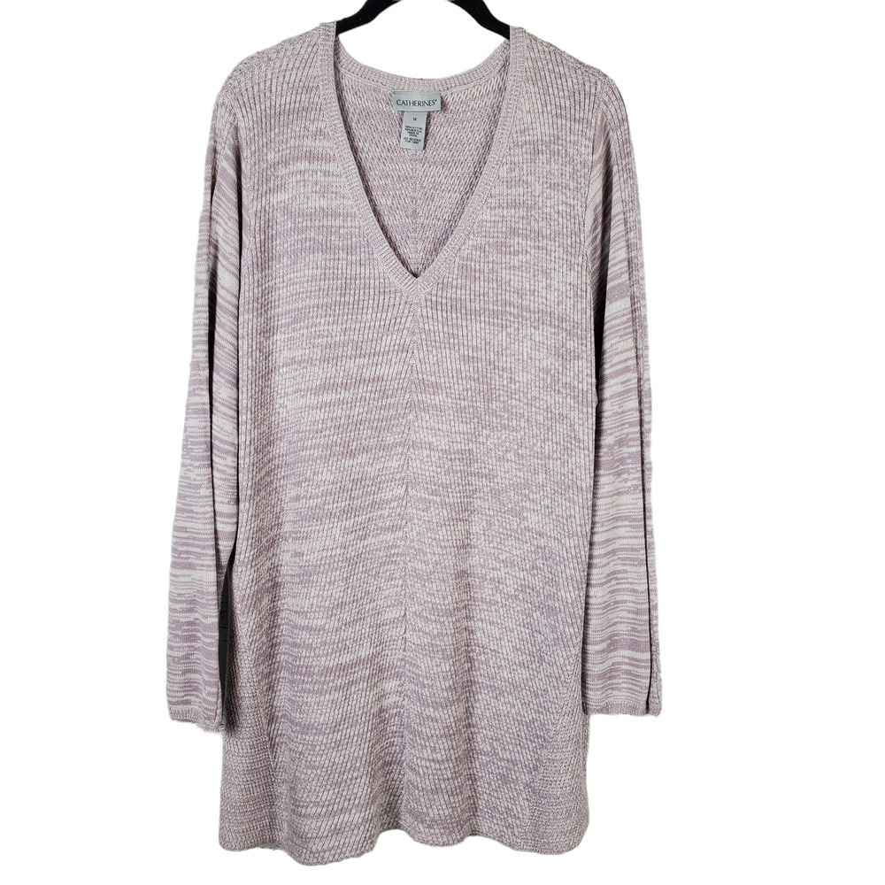 Catherines Women Tunic Waffle Knit Casual Sweater Plus Size 1X